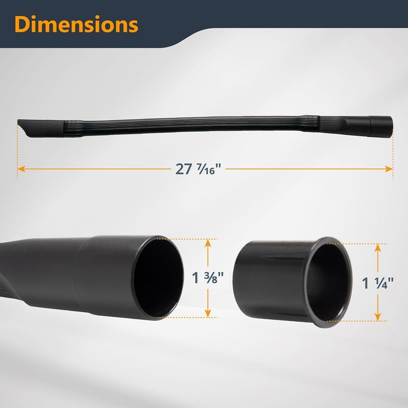 POWERTEC ملحق مكنسة المتجر وأداة الشق المرنة مجموعة 6 قطع لمكنسة الرطب والجاف مع مدخل 2-1/4 بوصة، مجموعة ملحقات مكنسة المتجر لتنظيف ورشة العمل وتفاصيل السيارة (70481) - Image 3